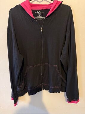 Mix & co Black and pink Zip Hoodie